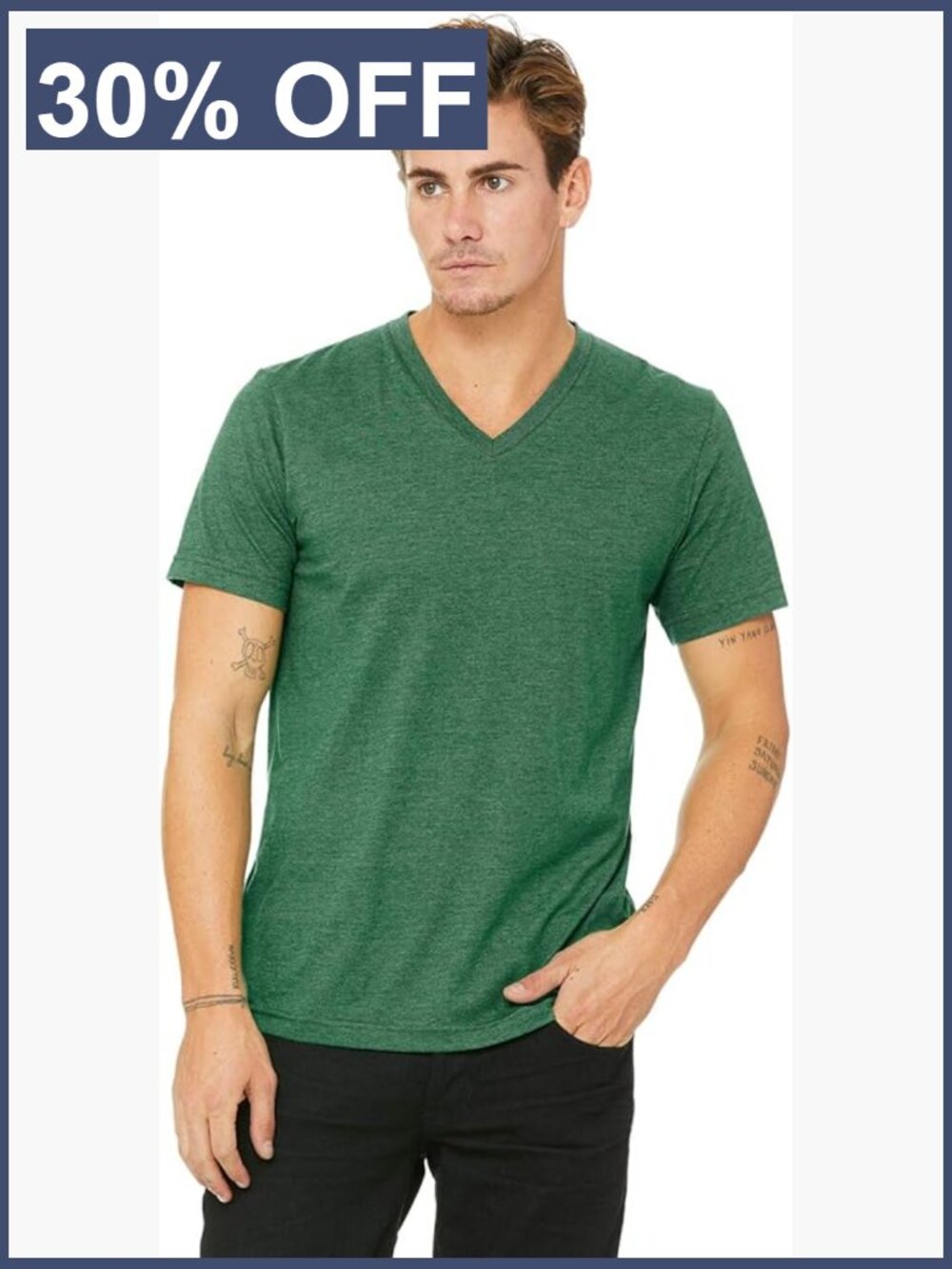 Unisex Triblend Short-Sleeve T-Shirt Crew Neck Soft Cotton Blend
